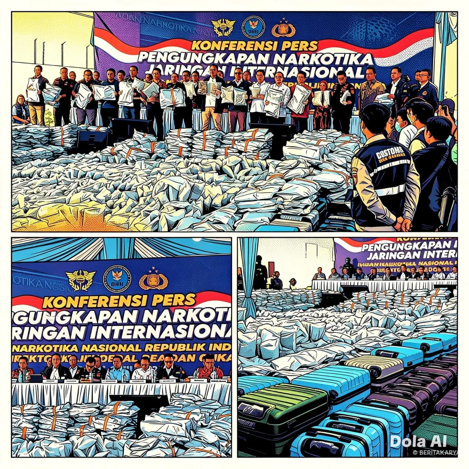 BNN Bersama Bea Cukai dan Polri Bongkar Gudang Ganja Jaringan Internasional