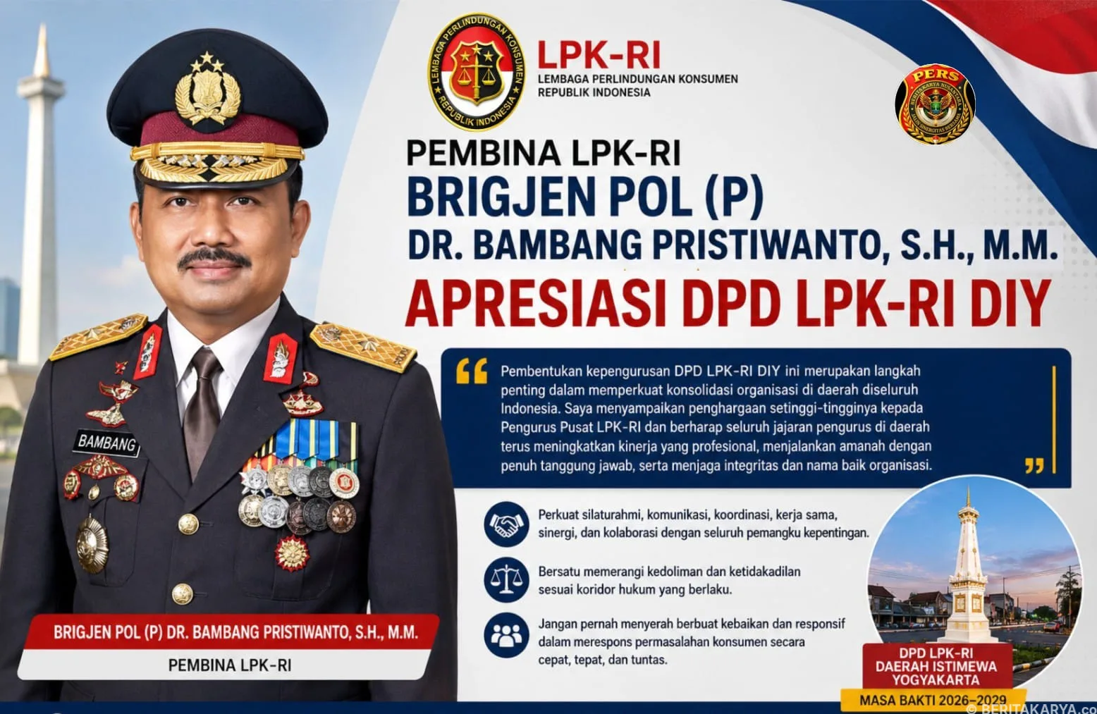 Pembina LPK-RI Apresiasi Terbentuknya DPD LPK-RI DIY, Perkuat Garda Perlindungan Konsumen di Daerah  ‎