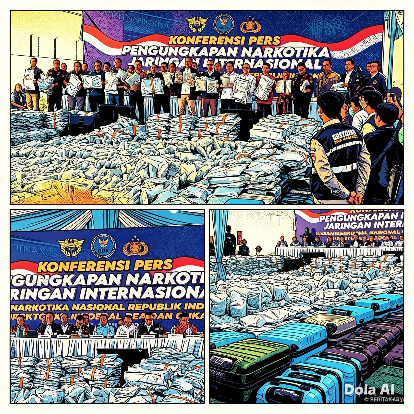 BNN Bersama Bea Cukai dan Polri Bongkar Gudang Ganja Jaringan Internasional
